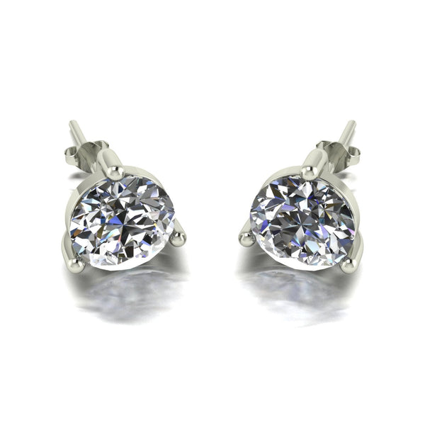 4.00ct (2x 8.0mm) Round Moissanite Set Earrings