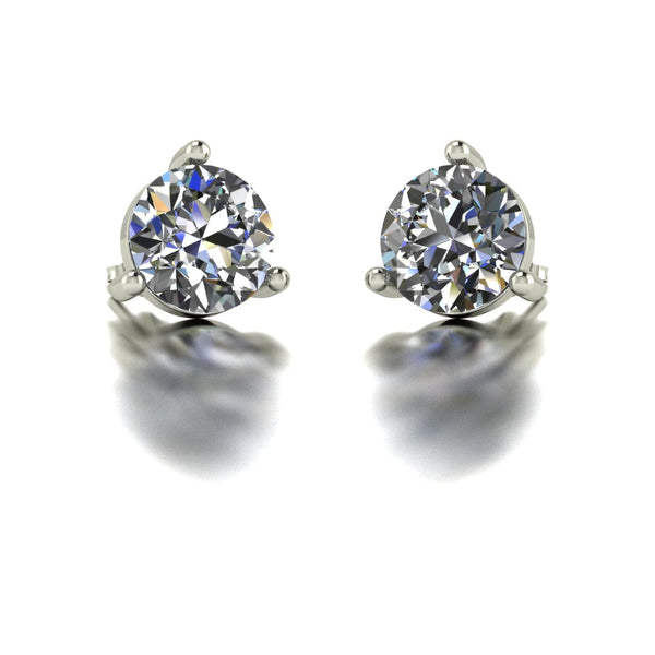 4.00ct (2x 8.0mm) Round Moissanite Set Earrings
