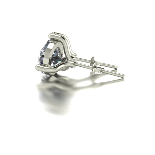 4.00ct (2x 8.0mm) Round Moissanite Set Earrings