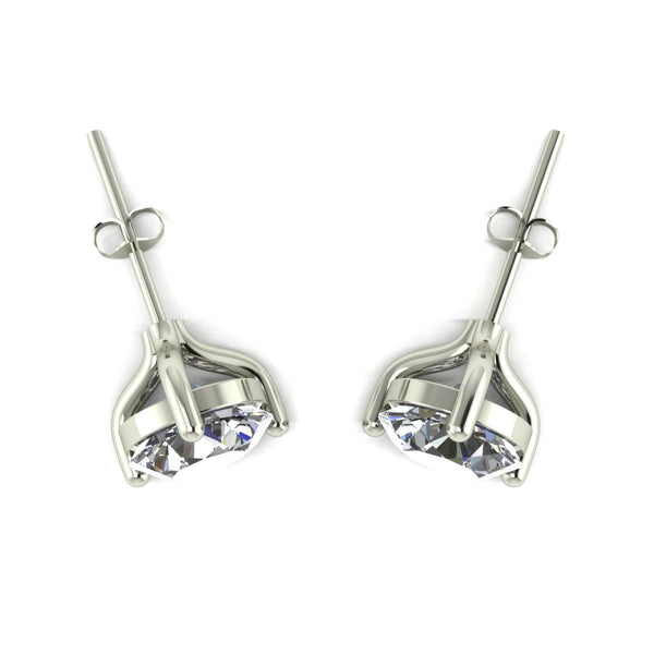 4.00ct (2x 8.0mm) Round Moissanite Set Earrings