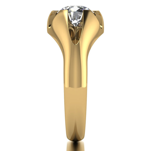 2.00ct (1x 8.0mm) Round Moissanite Set Men's Ring