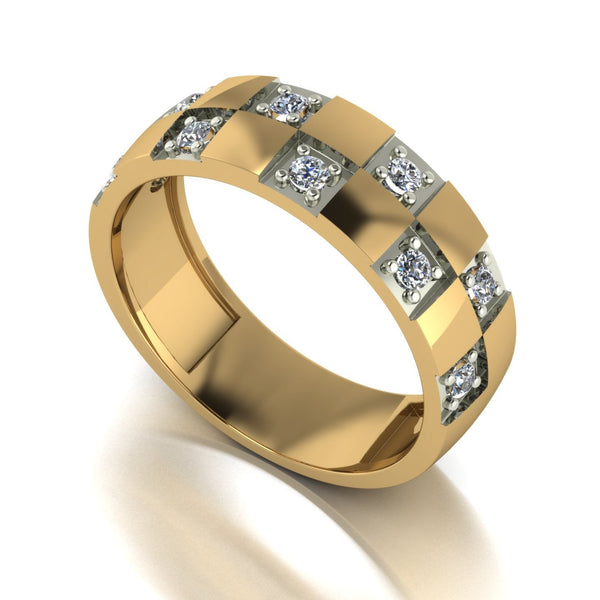 0.50ct (10x 2.5mm) Round Moissanite Set Men's Ring