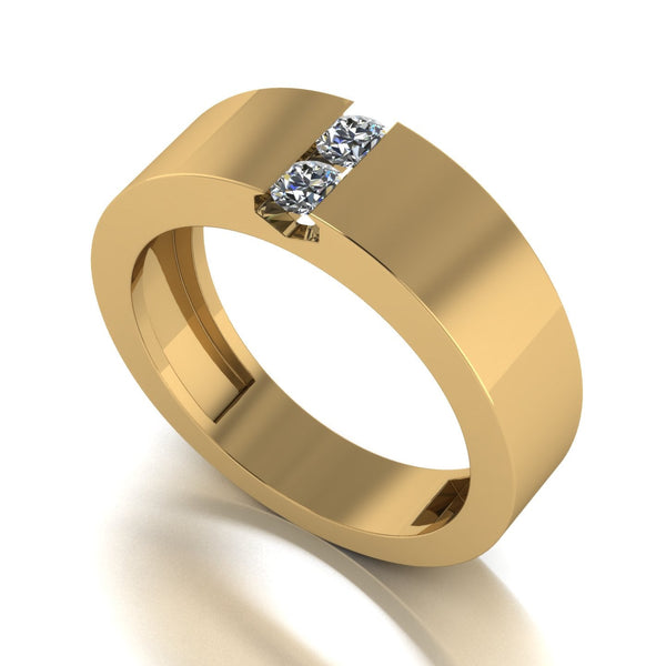 0.50ct (2x 3.5mm) Square Moissanite Set Men's Ring