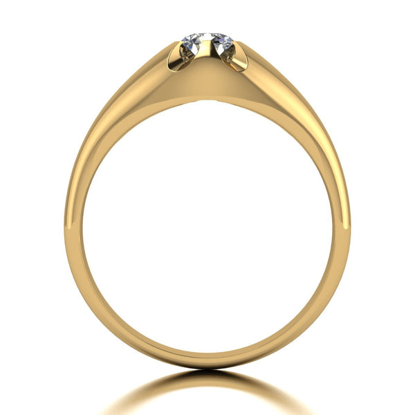 0.50ct (1x 5.0mm) Round Moissanite Set Men's Ring