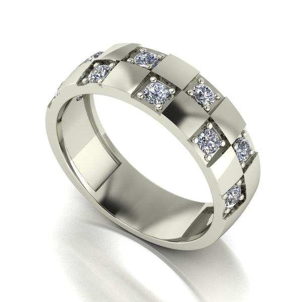 0.50ct (10x 2.5mm) Round Moissanite Set Men's Ring