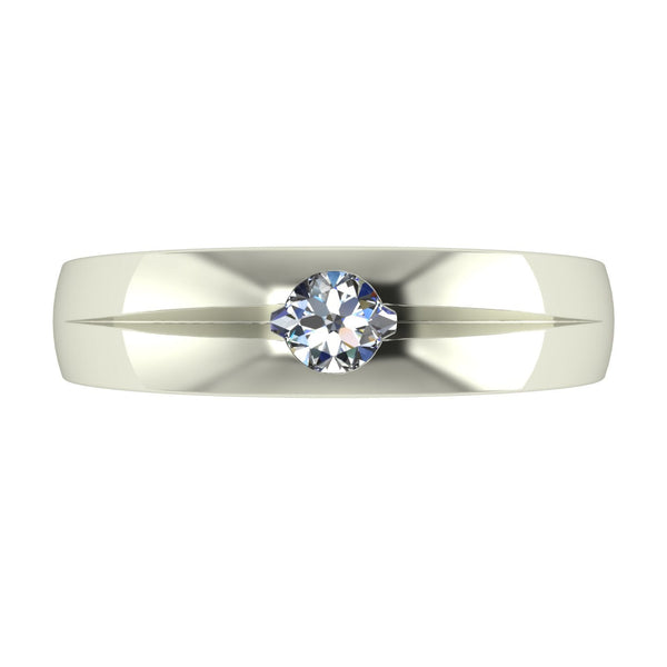 0.50ct (1x 5.0mm) Round Moissanite Set Men's Ring
