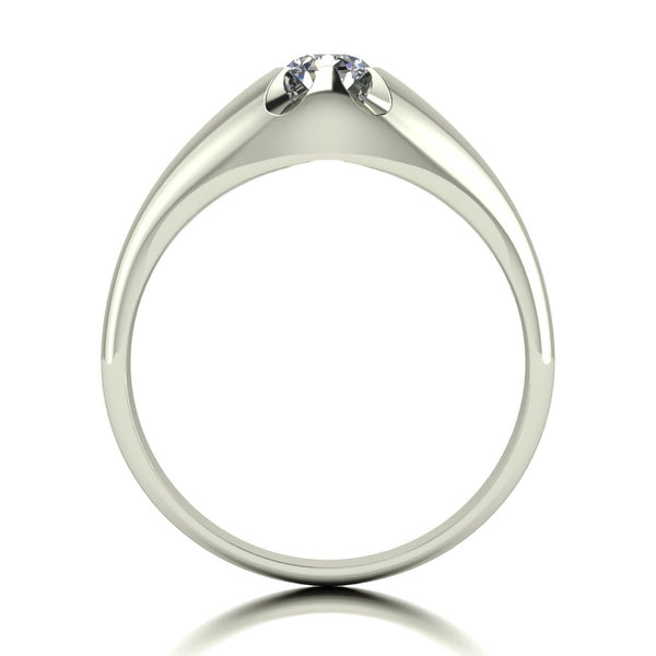 0.50ct (1x 5.0mm) Round Moissanite Set Men's Ring