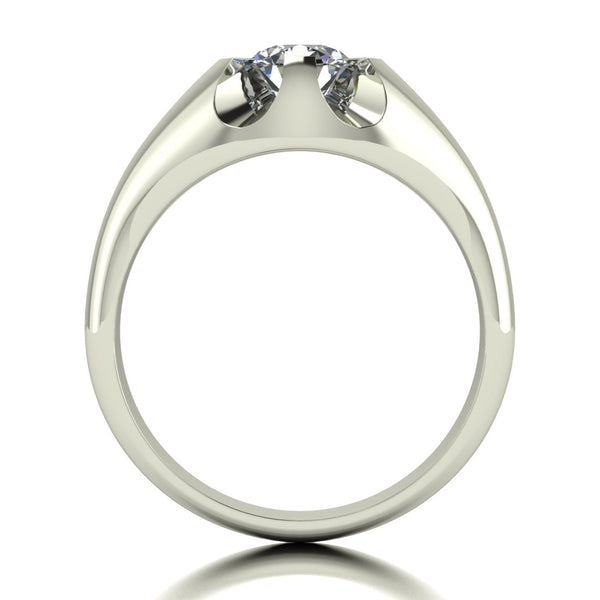 1.00ct (1x 6.5mm) Round Moissanite Set Men's Ring