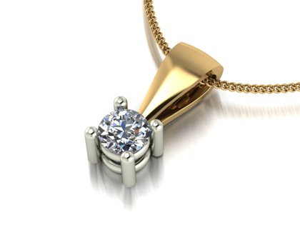 0.20ct (1x 3.5mm) Round Moissanite Set Pendant