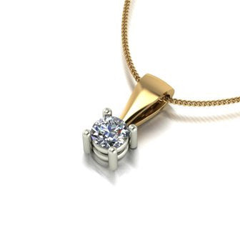 0.25ct (1x 4.0mm) Round Moissanite Set Pendant