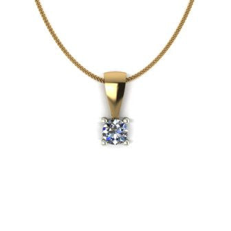0.25ct (1x 4.0mm) Round Moissanite Set Pendant