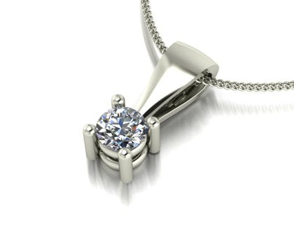 0.20ct (1x 3.5mm) Round Moissanite Set Pendant
