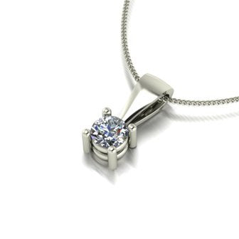 0.25ct (1x 4.0mm) Round Moissanite Set Pendant