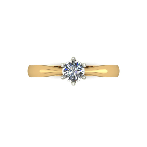0.25ct (1x 4.0mm) Round Moissanite Set Single Stone Ring