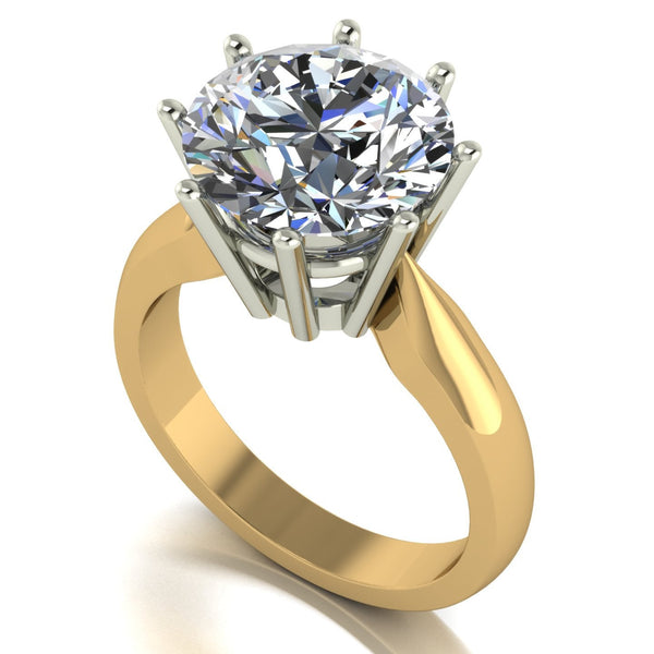 5.00ct (1x 11.0mm) Round Moissanite Set Single Stone Ring