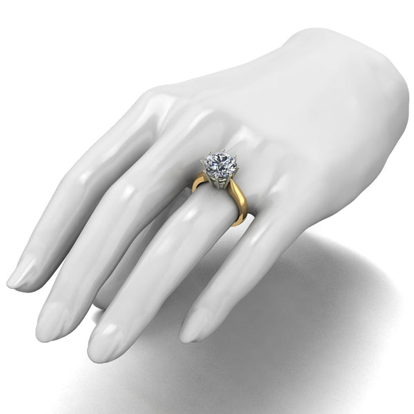 5.00ct (1x 11.0mm) Round Moissanite Set Single Stone Ring