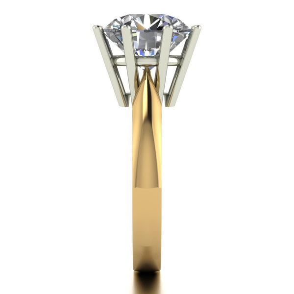 5.00ct (1x 11.0mm) Round Moissanite Set Single Stone Ring