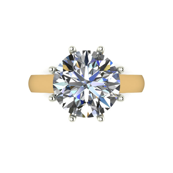 5.00ct (1x 11.0mm) Round Moissanite Set Single Stone Ring