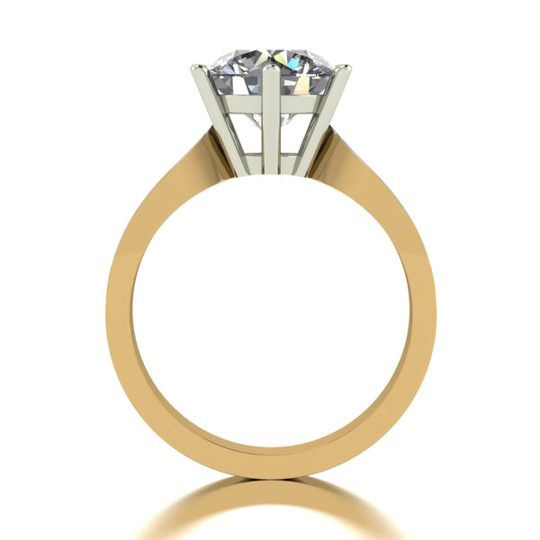 3.15ct (1x 9.0mm & 6x 1.6mm) Round Moissanite Set Shoulders Single Stone Ring