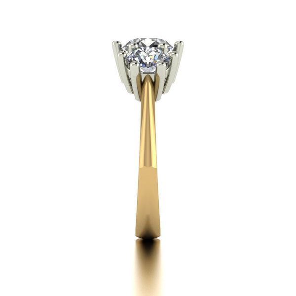 2.00ct (1x 6.5mm & 2x 5.0mm) Round Moissanite Set Three Stone Ring