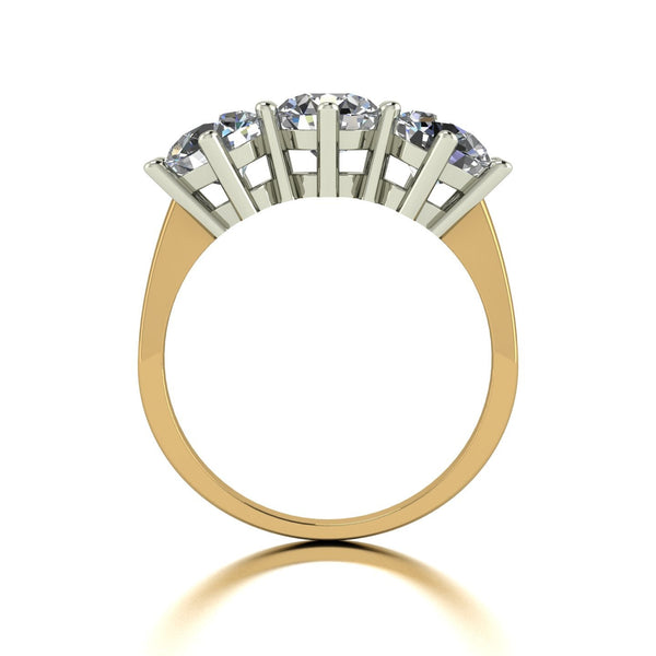 3.00ct (3x 6.5mm) Round Moissanite Set Three Stone Ring