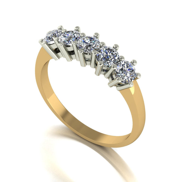 1.00ct (5x 3.5mm) Round Moissanite Set Eternity Ring