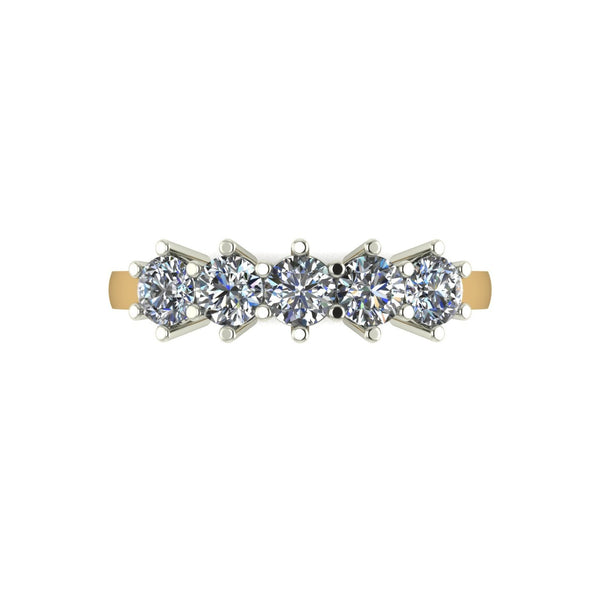 1.00ct (5x 3.5mm) Round Moissanite Set Eternity Ring