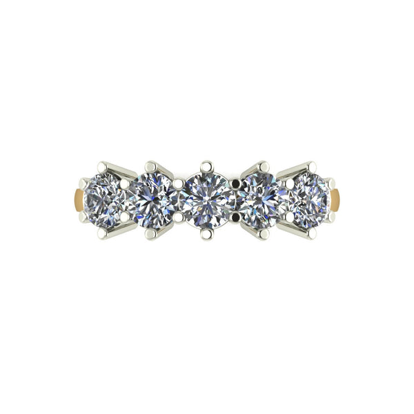1.25ct (5x 4.0mm) Round Moissanite Set Eternity Ring