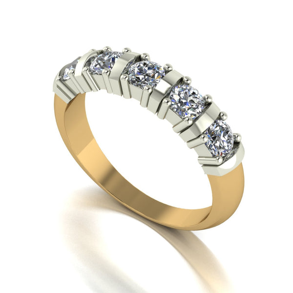 1.00ct (5x 3.5mm) Round Moissanite Set Eternity Ring