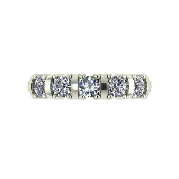 1.00ct (5x 3.5mm) Round Moissanite Set Eternity Ring