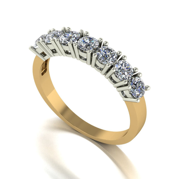 1.00ct (7x 3.25mm) Round Moissanite Set Eternity Ring