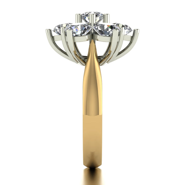 3.50ct (7x 5.0mm) Round Moissanite Set Cluster Ring