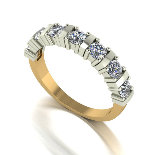 1.00ct (7x 3.25mm) Round Moissanite Set Eternity Ring