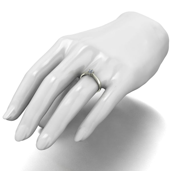 0.25ct (1x 4.0mm) Round Moissanite Set Single Stone Ring