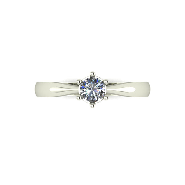 0.25ct (1x 4.0mm) Round Moissanite Set Single Stone Ring