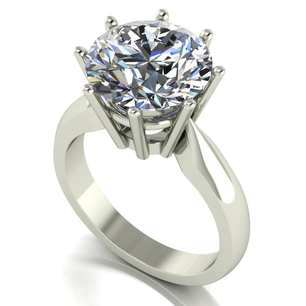 5.00ct (1x 11.0mm) Round Moissanite Set Single Stone Ring