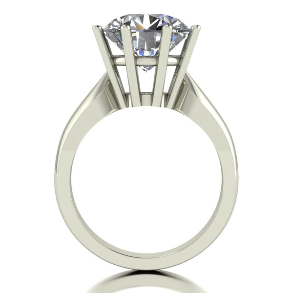 5.00ct (1x 11.0mm) Round Moissanite Set Single Stone Ring