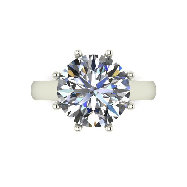 5.00ct (1x 11.0mm) Round Moissanite Set Single Stone Ring