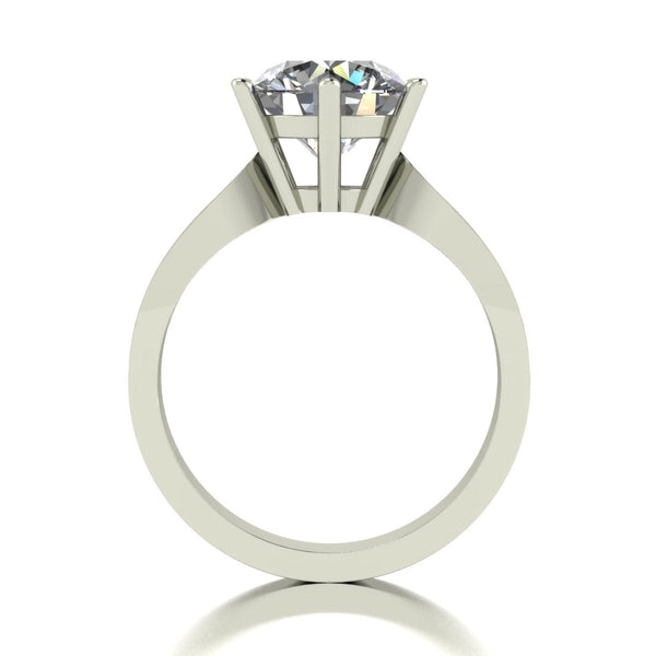 3.15ct (1x 9.0mm & 6x 1.6mm) Round Moissanite Set Shoulders Single Stone Ring