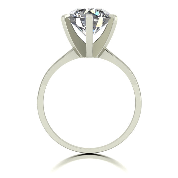 4.00ct (1x10.0) Round Moissanite Set Single Stone Ring