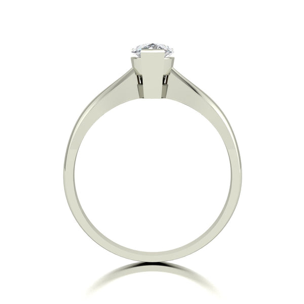 0.95ct (1x 8x5mm) Pear Moissanite Set Single Stone Ring
