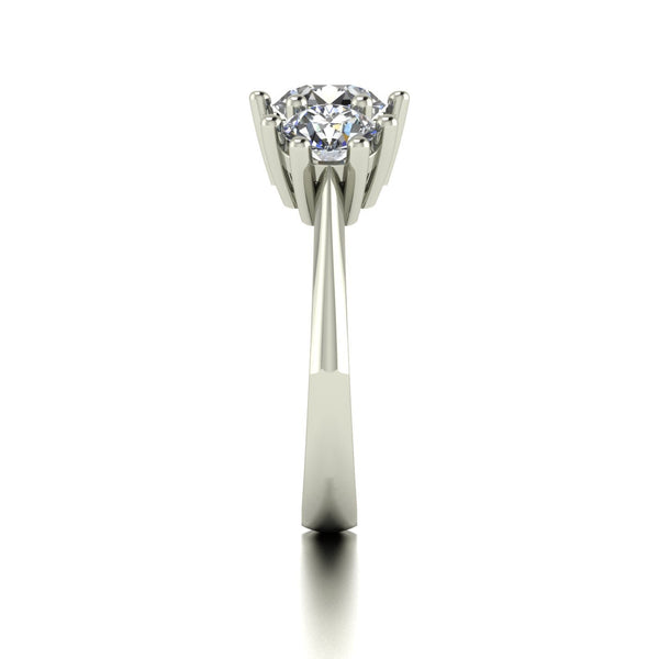2.00ct (1x 6.5mm & 2x 5.0mm) Round Moissanite Set Three Stone Ring