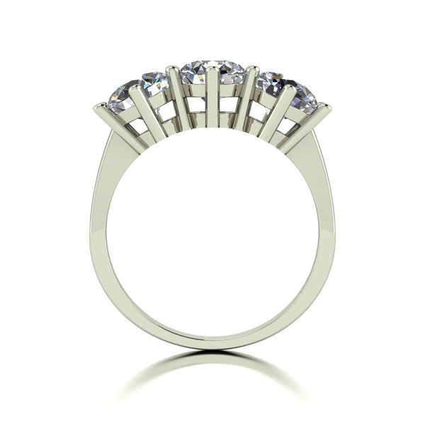3.00ct (3x 6.5mm) Round Moissanite Set Three Stone Ring