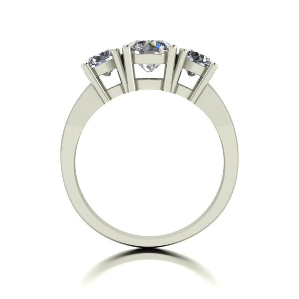 2.00ct (1x 6.5mm & 2x 5.0mm) Round Moissanite Set Three Stone Ring