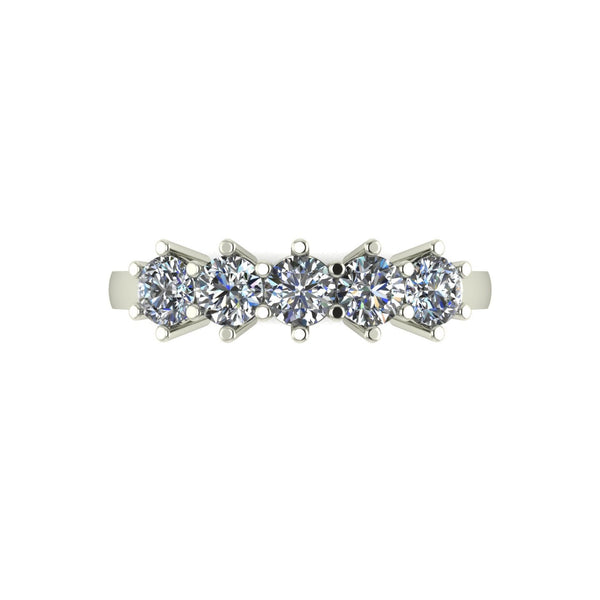 1.00ct (5x 3.5mm) Round Moissanite Set Eternity Ring