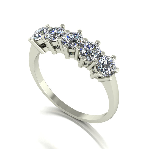 1.25ct (5x 4.0mm) Round Moissanite Set Eternity Ring