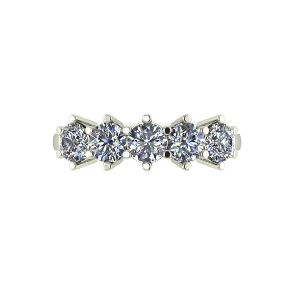 1.25ct (5x 4.0mm) Round Moissanite Set Eternity Ring