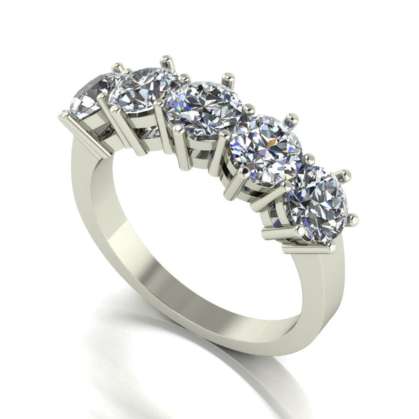 2.50ct (5x 5.0mm) Round Moissanite Set Eternity Ring