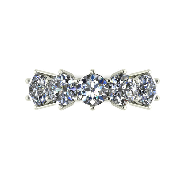 2.50ct (5x 5.0mm) Round Moissanite Set Eternity Ring