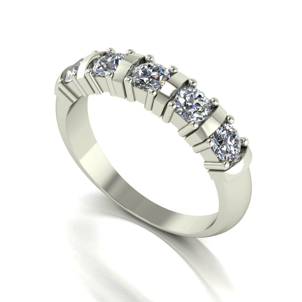 1.00ct (5x 3.5mm) Round Moissanite Set Eternity Ring
